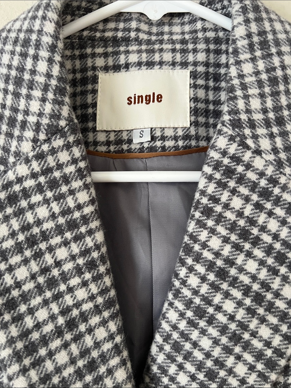 Like New! SINGLE Double-Breasted Blazer Cotton Blend Blk/Wht Size S - Picture 3 of 11